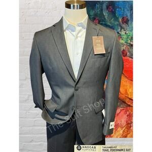 New Haggar 38R Travel Gray Blaze Jacket Wrinkle Free Moisture Wicking Comfort